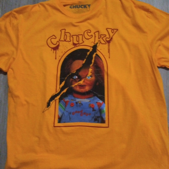 HORROR MOVIE Chucky yellow Men’s T-Shirt XL HALLOWEEN - Picture 3 of 8